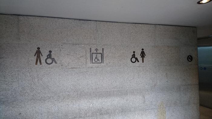 ロンドン、公衆トイレ入口の表示