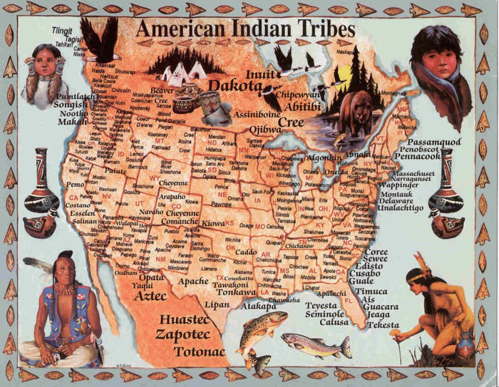 ネイティブアメリカン部族の地図