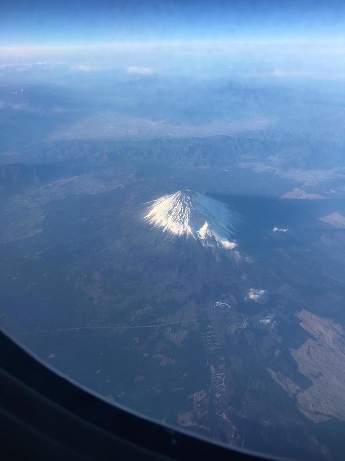 機上から見る富士山