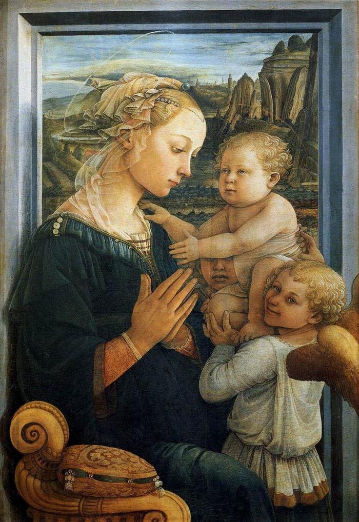 聖母子と二人の天使