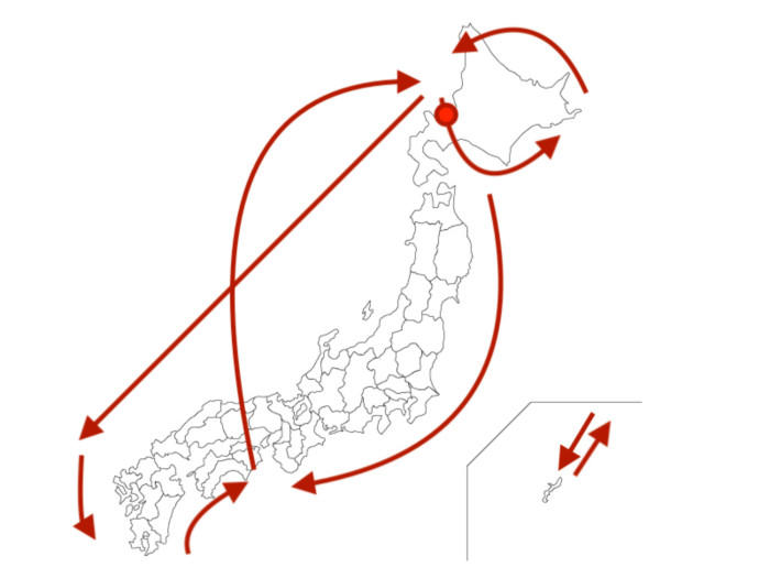 日本地図ルート