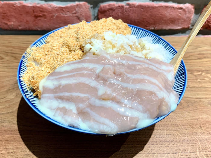 蜜芋麻糬焼刨冰　タロイモとお餅ときな粉のスイーツ