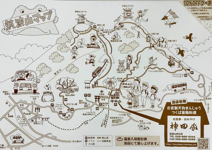 筑波山　登山マップ