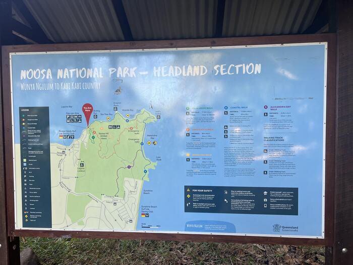 ヌーサ国立公園入口にある地図