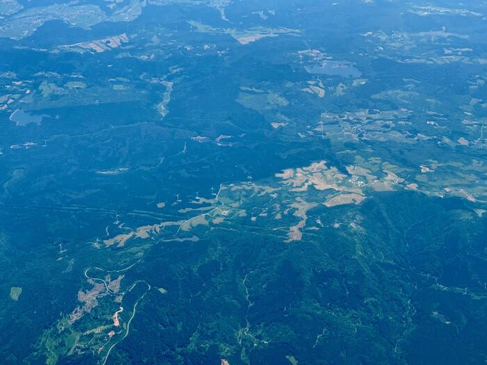 トキエア　機窓からの景色　鳥海高原