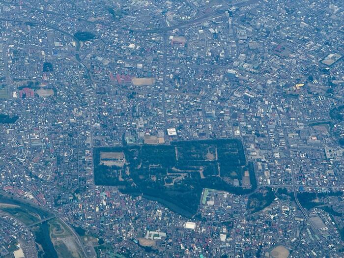 トキエア　機窓からの景色　弘前市上空