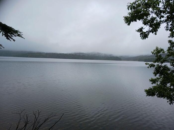 雨に煙る尾瀬沼