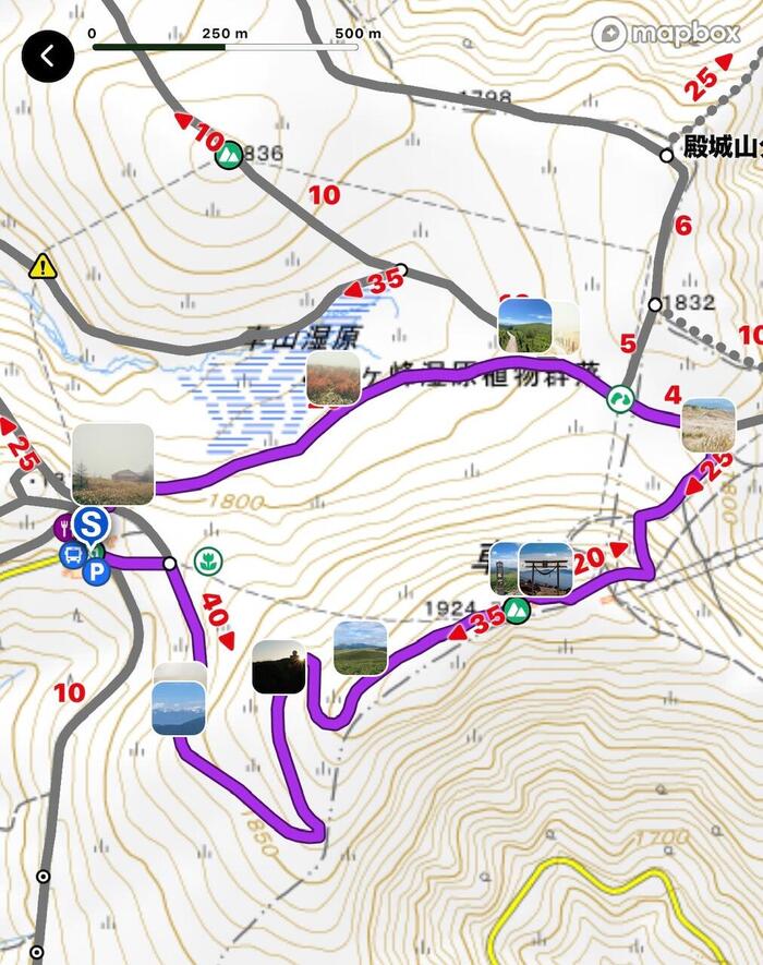 霧ヶ峰（車山）登山マップ