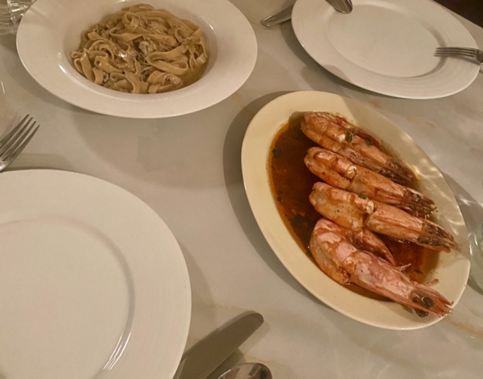 海老とクリームパスタ