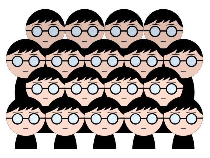 イメージ画像 メガネをかける集団
