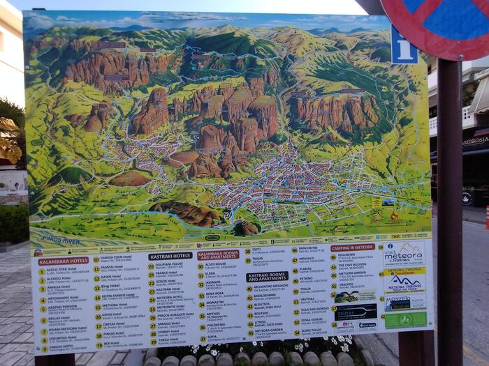 カランバカの街にあったメテオラの周度院の地図