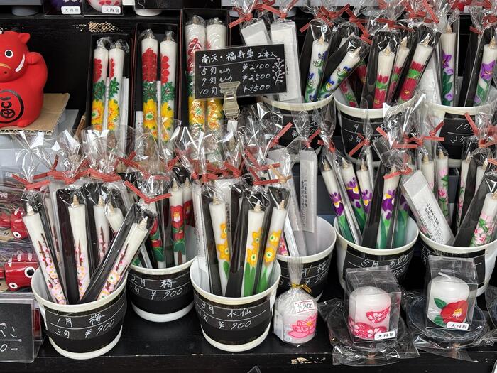 手筆書きの花ろうそく