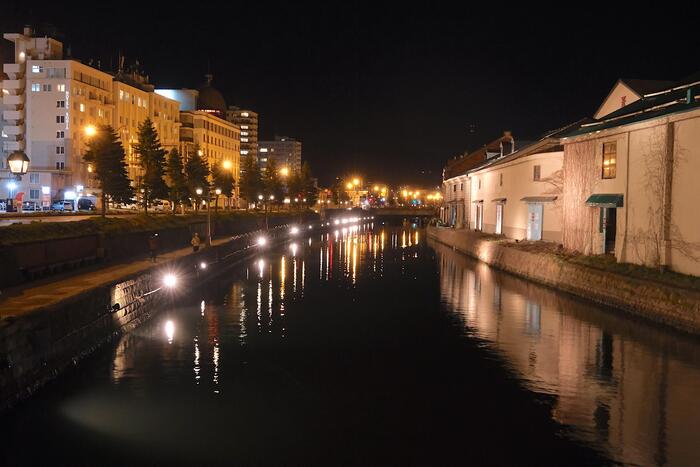 小樽運河の夜景