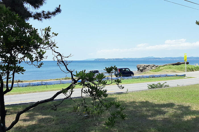 ＜木陰にあるベンチからの眺め＞