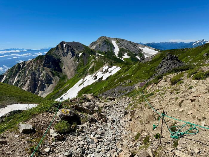 白馬岳　日本百名山　白馬三山　杓子岳　白馬鑓ヶ岳　長野県　富山県