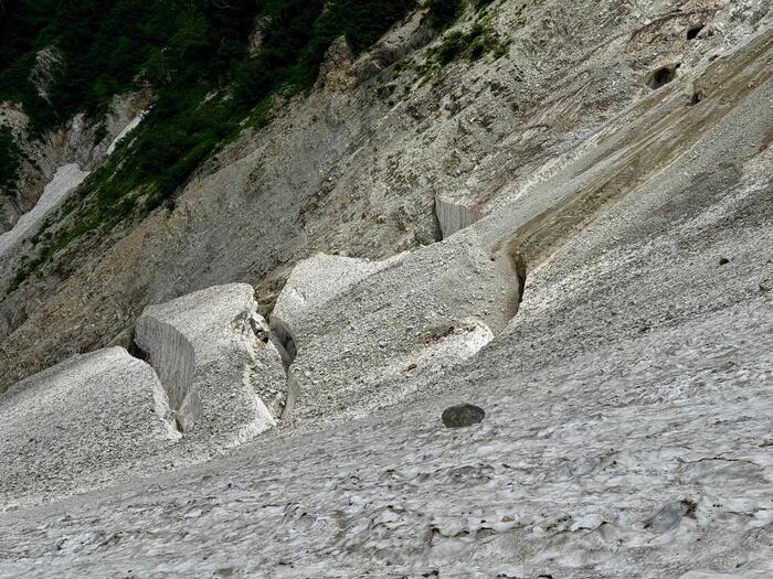 白馬岳　日本百名山　白馬大雪渓　長野県　富山県　クラック　クレバス