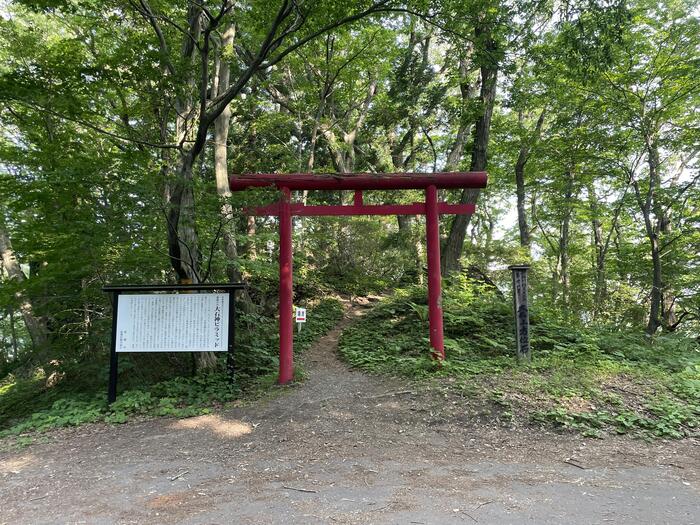 大石神ピラミッド　赤い鳥居