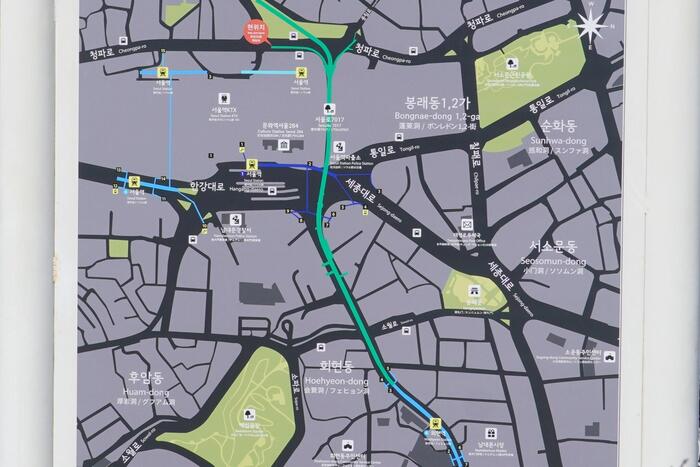 ソウル駅交差点周辺　案内図