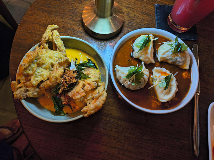 蟹のフライ　油料理