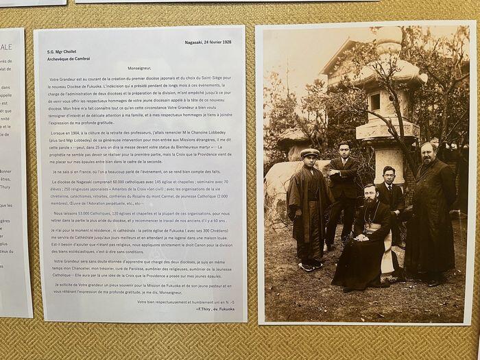 1928年にティリ―司教がカンブレ大司教に宛てた手紙と当時の写真