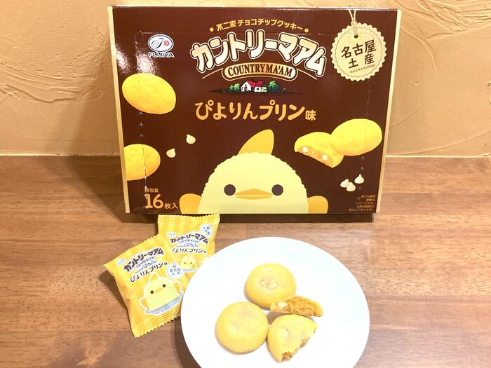 カントリーマアム ぴよりんプリン味のパッケージと中身