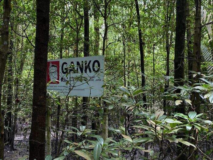 看板（日本企業が環境保護としてスポンサー）