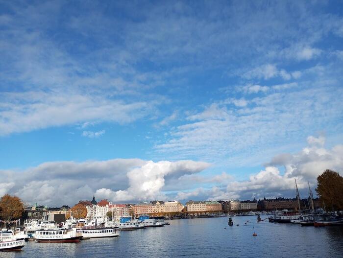 ショップスホルメン島のシンボル、王冠のある橋からの景色
