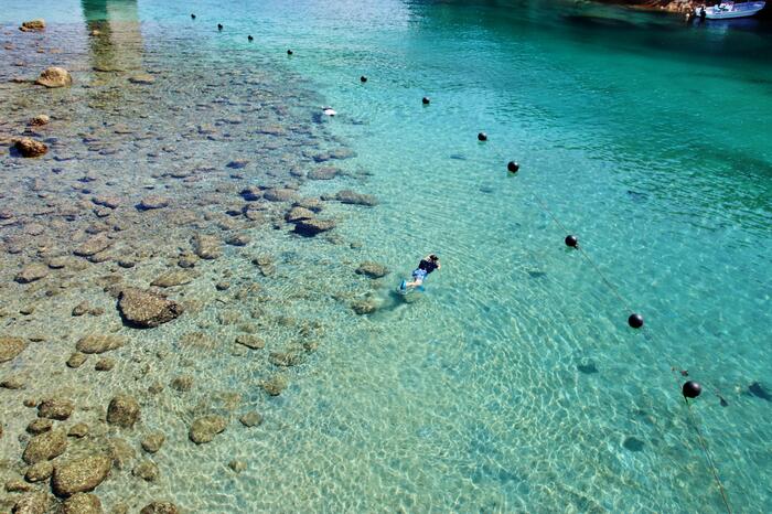 柏島へと繋がる橋の周辺にある柏島ビーチ