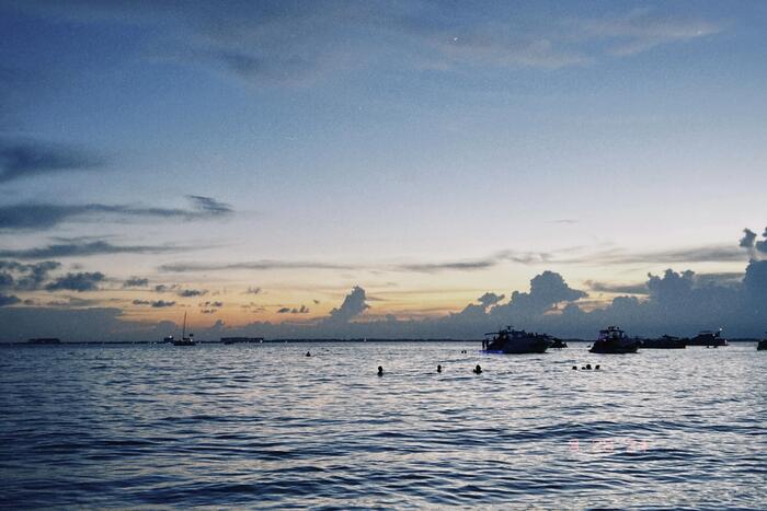 夕暮れのカリブ海