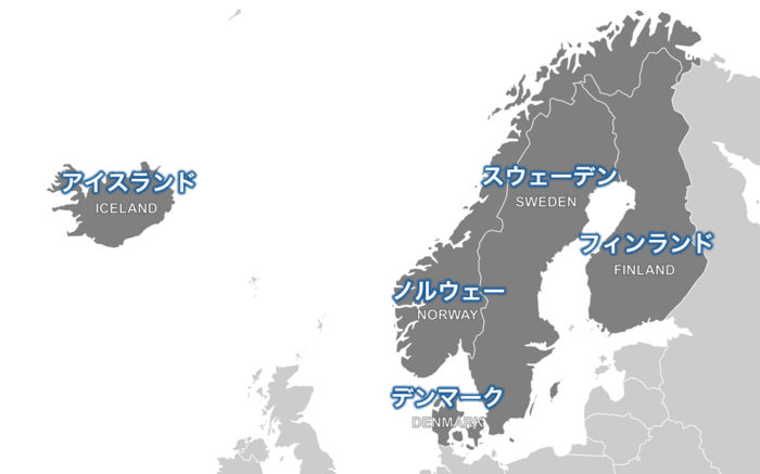 北欧の地図