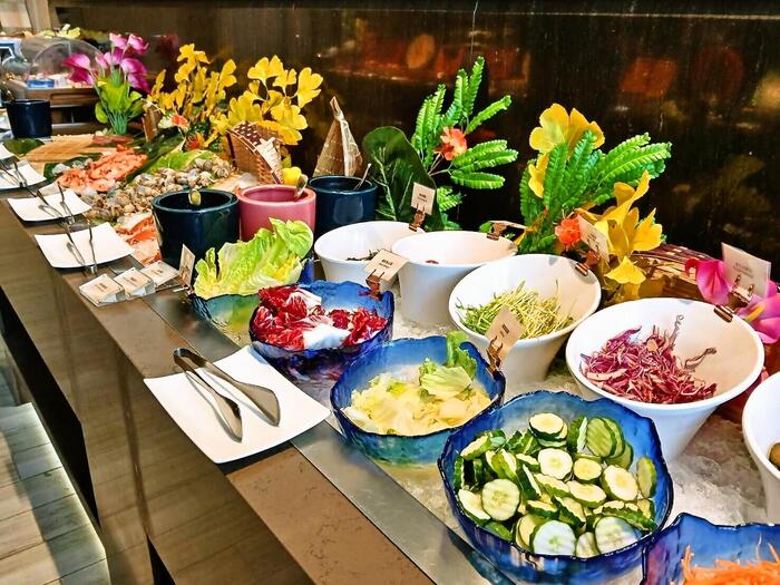 新鮮な食材豊富なビュッフェ