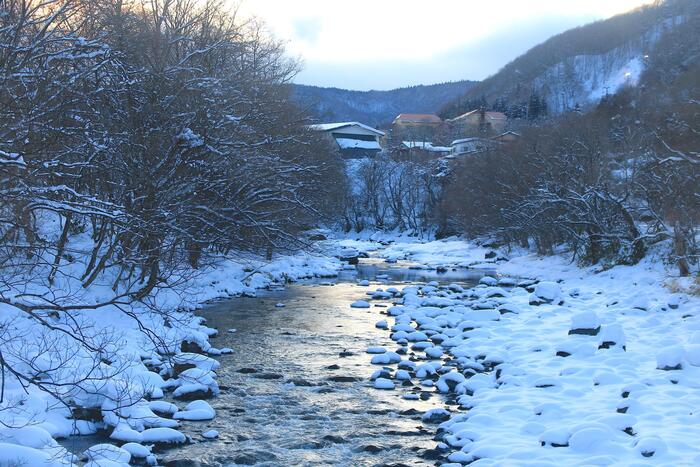温泉民宿南部屋の冬景色