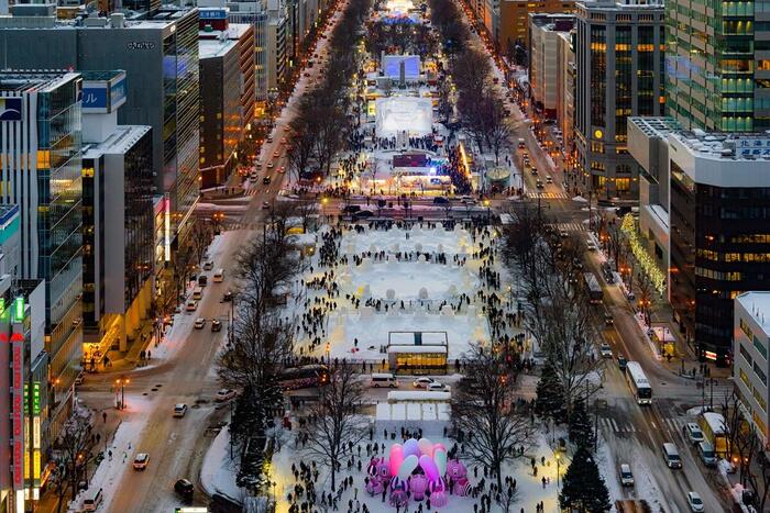 上から見たさっぽろ雪まつり