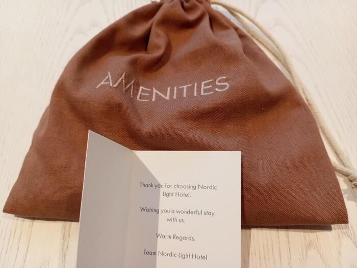 アメニティーグッズがメッセージ