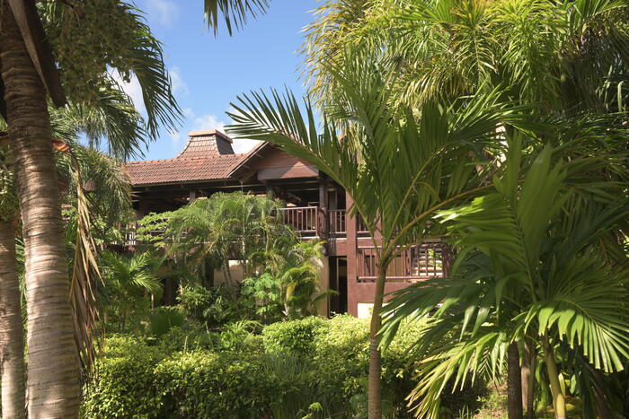 まるでジャングルの中にあるかのようなコテージ