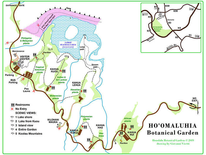 ホオマルヒア植物園のマップはQRコードからダウンロード可能