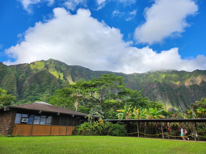 自然の風景に溶け込んだビジターセンター