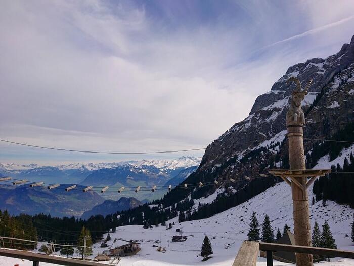 ＜中間駅のフレックミュンテックから見る眺め＞