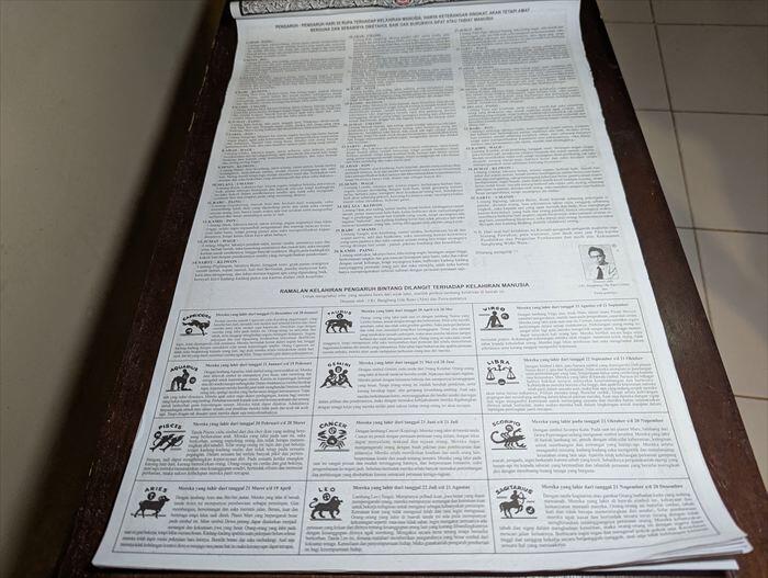 バリカレンダー　西洋占星術による占いが掲載