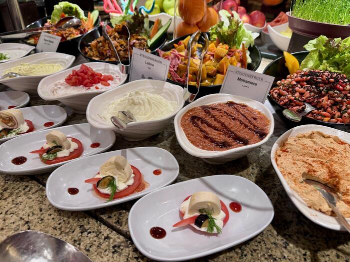 エジプト　ギザ　シュタイゲンベルガーカイロ・ピラミッド　夕食　ブッフェ