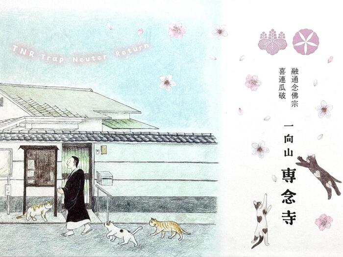 一向山　専念寺　融通念仏宗　大阪府　大阪市　平野区　喜連　人形供養　悪縁切り　サクラネコ　日本一美しい迦陵頻伽　ネコ坊主　御朱印