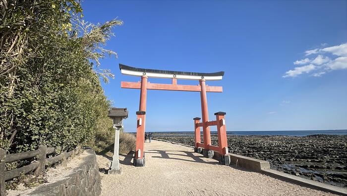 宮崎県　観光スポット　海岸　青島神社　鳥居