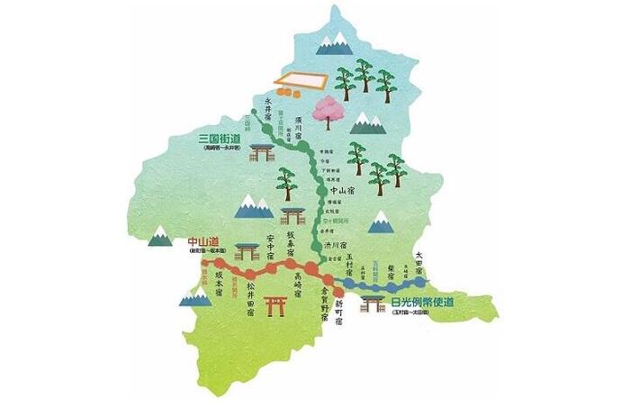 群馬県　国定忠治　歴史　地図　