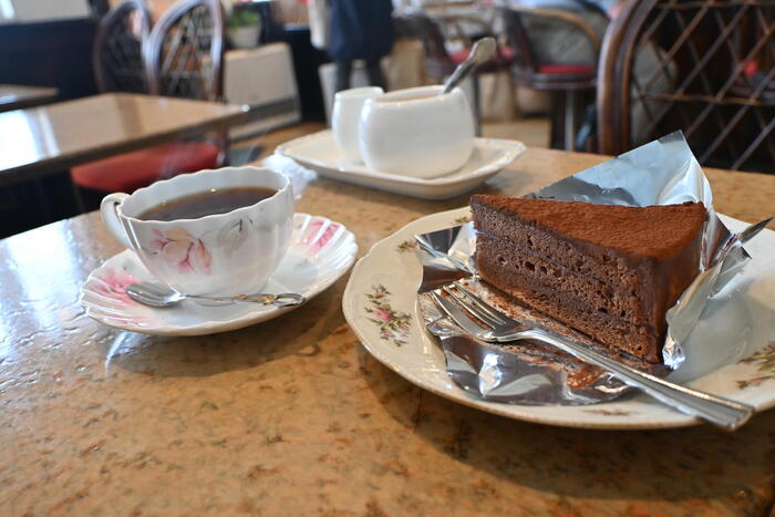 秋田県大仙市　喫茶店じゅがーる　コーヒーケーキセット