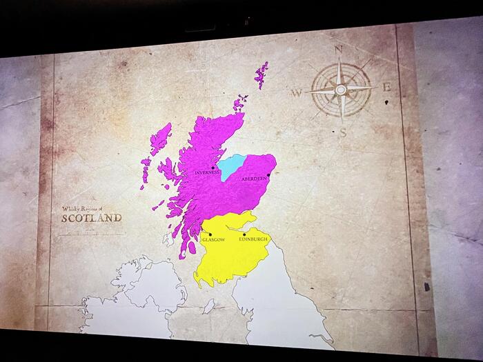 産地の説明　スコッチウイスキーエクスペリエンス　スコットランド