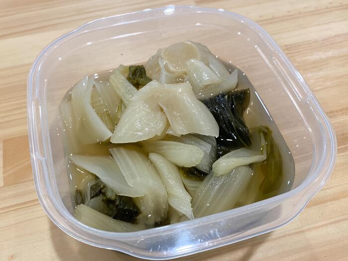 開封後のしゃくし菜漬け