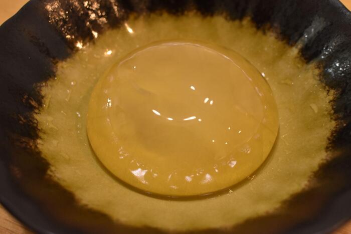 水玉ぷるんをお皿に出したところ