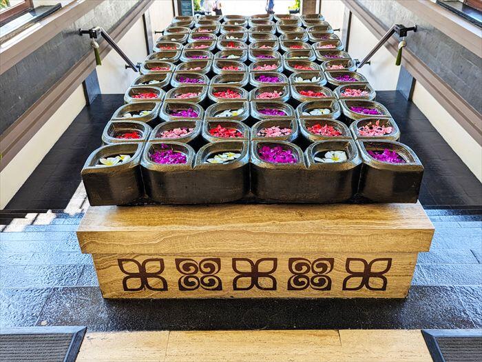 花びらを浮かべたウェルカムデコレーション