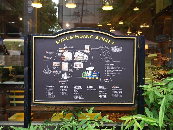 聖心堂の７店舗の看板　