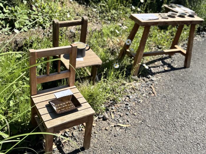 展示される陶器